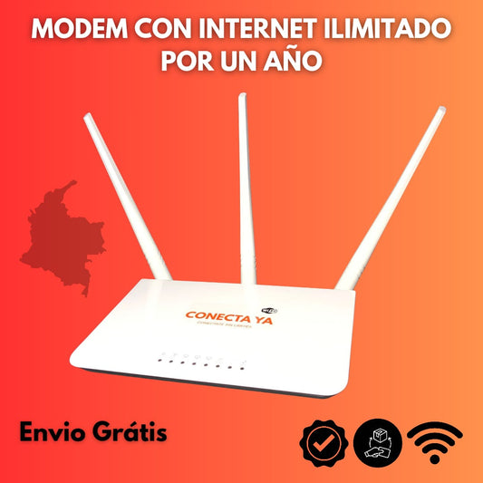Modem Conecta Ya - con Internet Wi-fi Ilimitado Por Un Año - 365 Dias